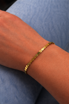 Žluté zlato náramek HEXAGON 18,7cm